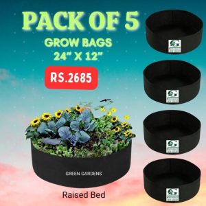 Grow Bags,Pack Of 5(24"X12")